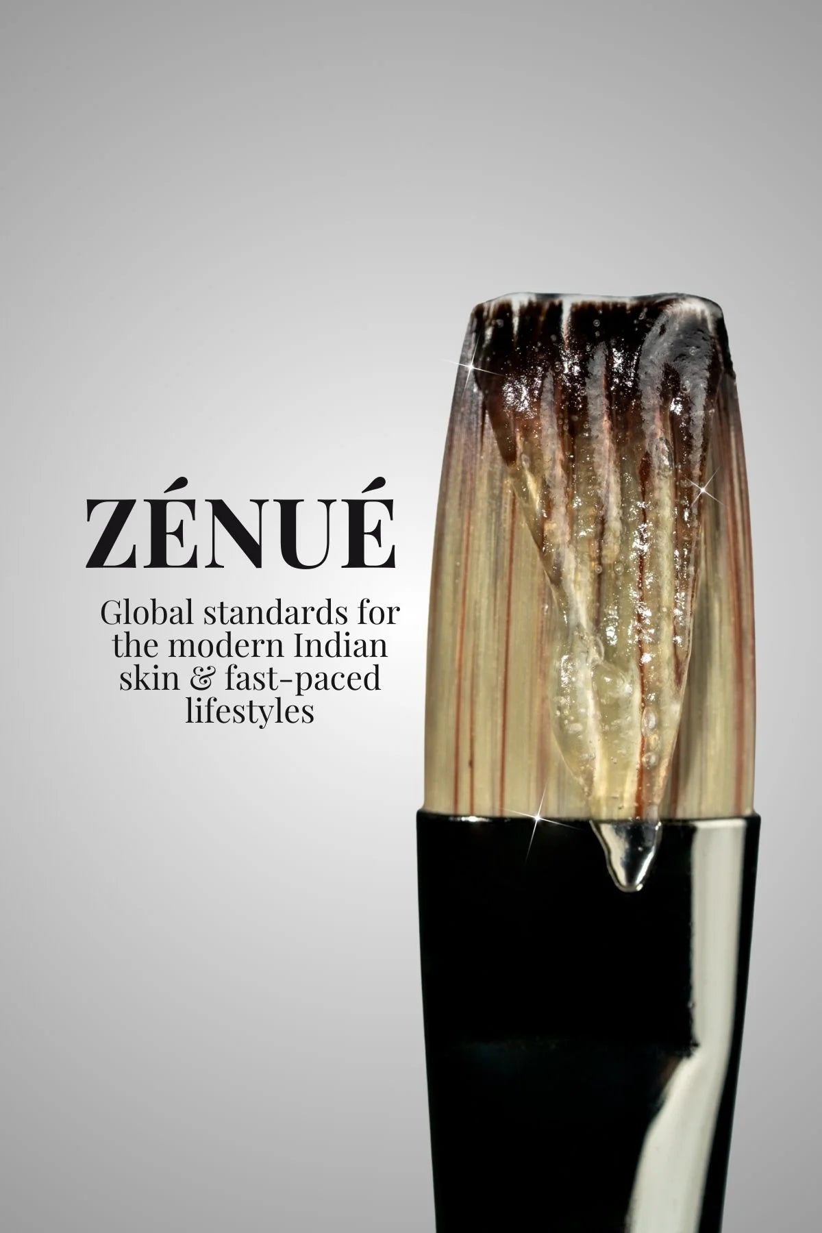 a painting brush with skincare texture flowing from the bristles of this brush