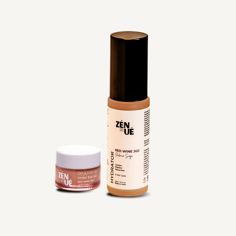 Two skincare products from ZENUE on a white background
