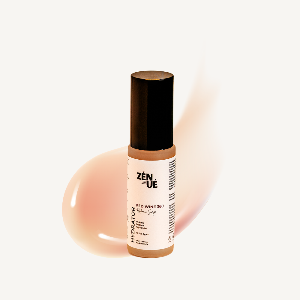 ZENUE skincare serum bottle on a white background